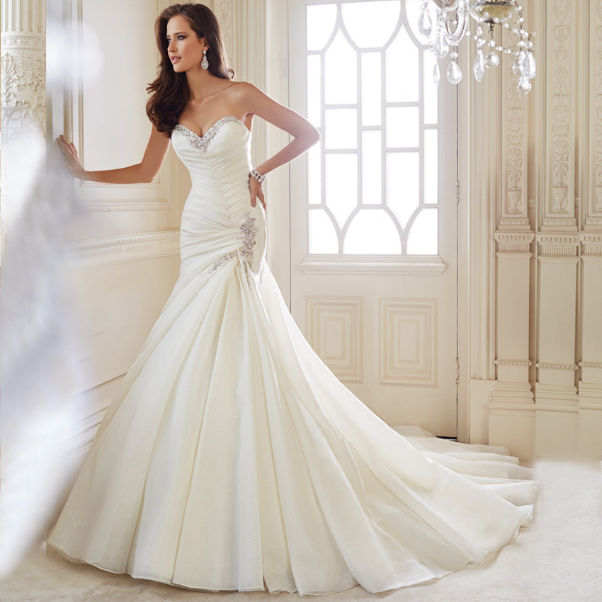 Backless Fishtail Tail Bridal Wedding Dress