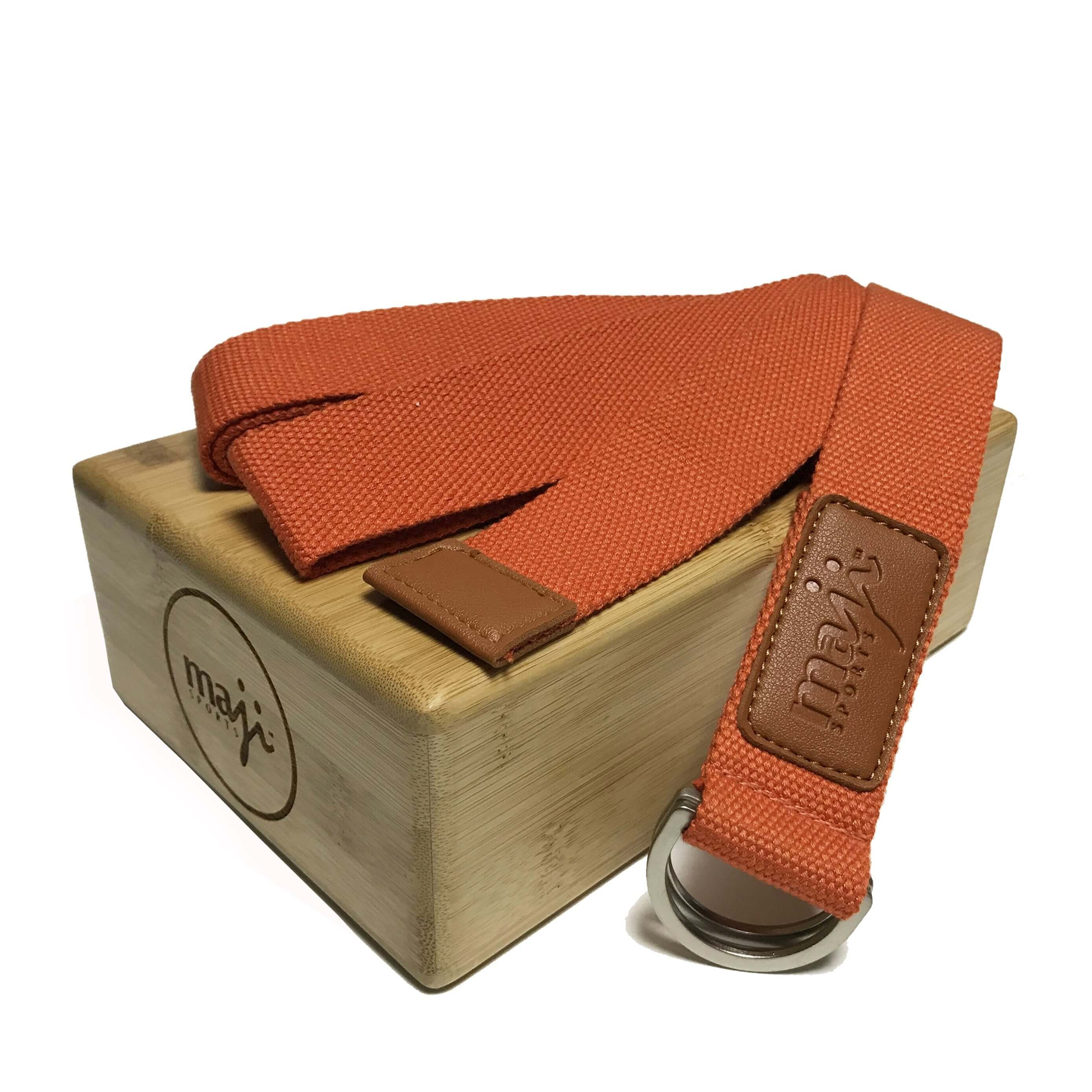 Bamboo Yoga Block &amp; Strap Combo