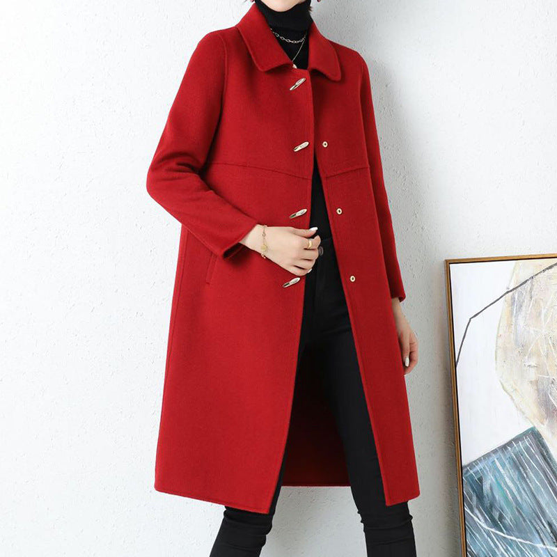 High woven double-sided cashmere coat