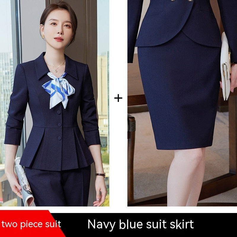 New High-end Business Fashion Slim-fitting Suit Two-piece Set