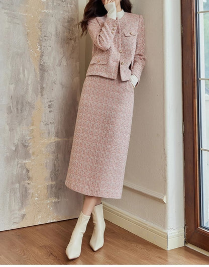 Coat Skirt Two-piece Set Classic Style