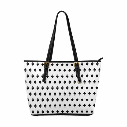 Large Leather Tote Shoulder Bag -  White Multicolor Handbag