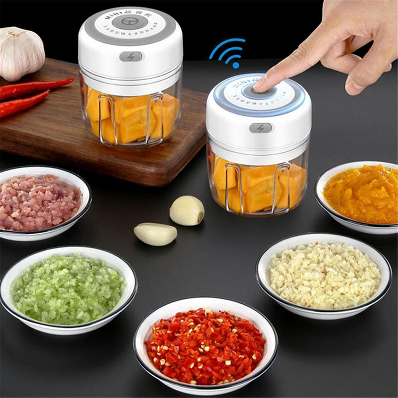 100/250ml Mini USB Wireless Electric Garlic Masher Press Mincer Vegetable Chili Meat Grinder Food Chopper Kitchen Tools