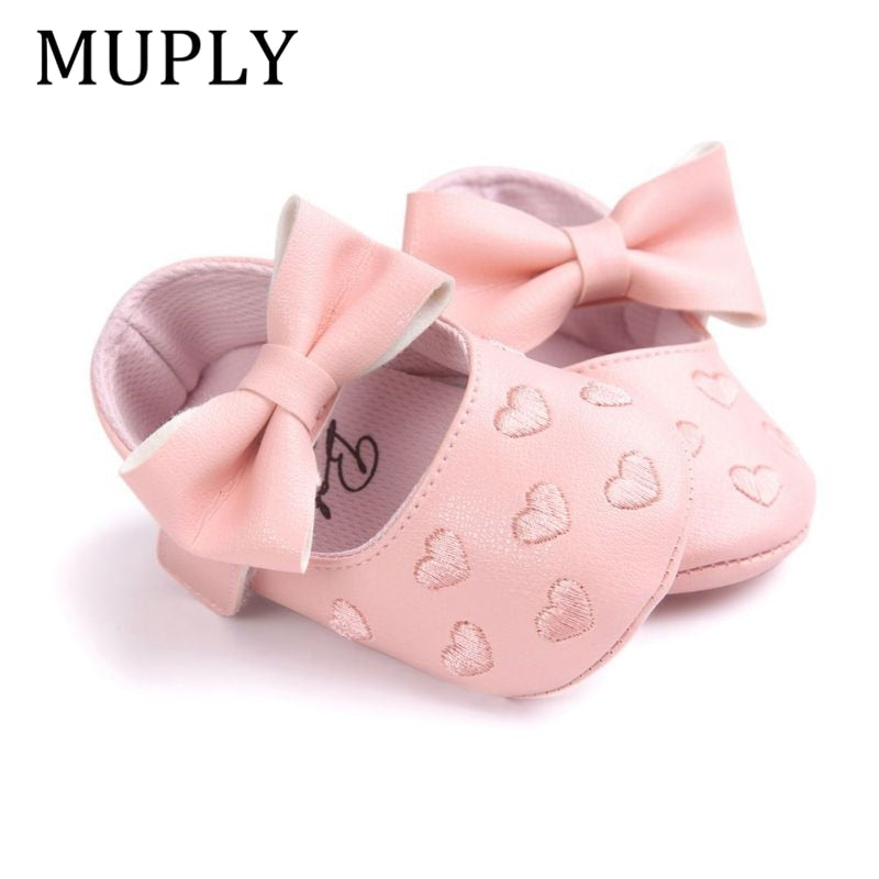 Baby PU Leather Baby Boy Girl Baby Moccasins Moccs Shoes Bow Fringe Soft Soled Non-slip Footwear Crib Shoes