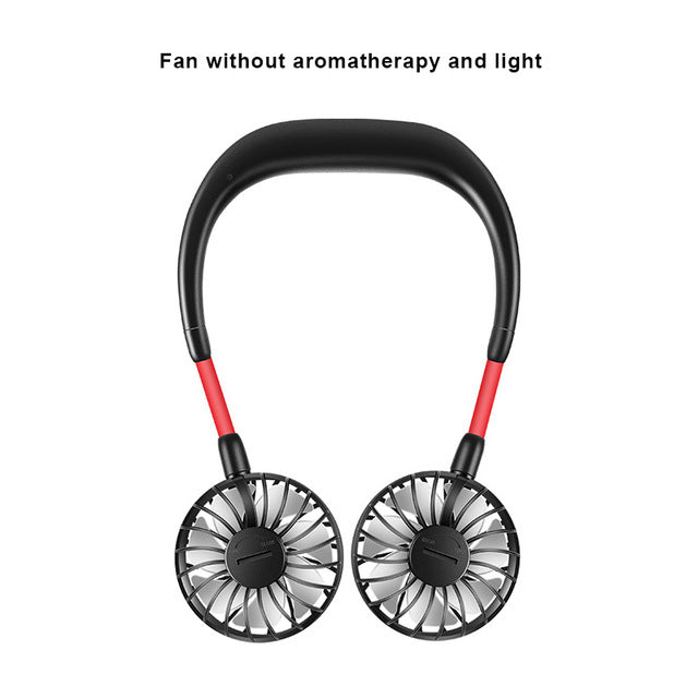 2000 mAre USB Portable Fan Hands-free Neck Fan Hanging Charging Mini Portable Sports Fans 3 gears Usb Air Conditioner