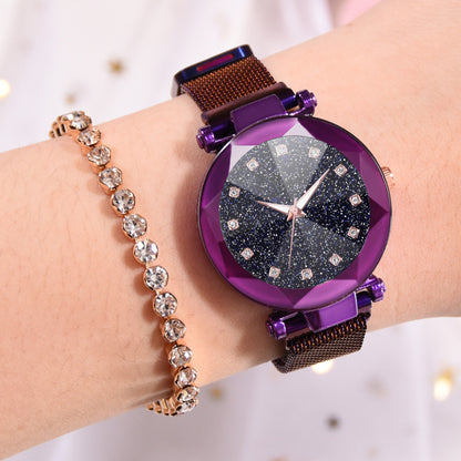 Ladies Magnetic Starry Sky Clock Luxury Women Watches Fashion Diamond Female Quartz Wristwatches Relogio Feminino Zegarek Damski