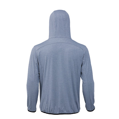 Grey Sport Hoodie Zip Long Sleeve