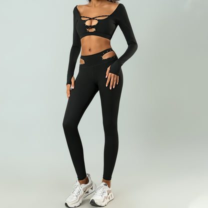 High-waist Quick-drying Sports And Fitness Two-piece Set