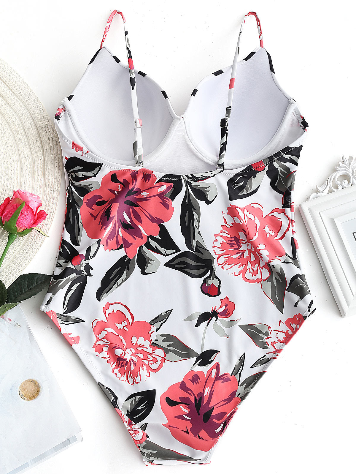 Floral Printing Push up One-piece Swimsuit