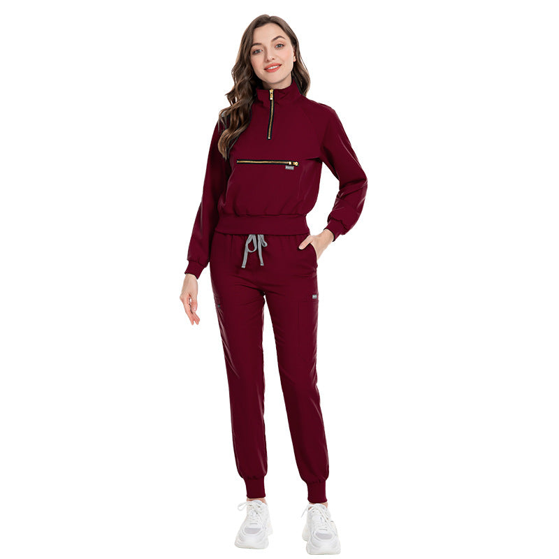 Leisure Jogging Surgical Gown Split Hospital Surgical Gown Stretch Nurse Suit