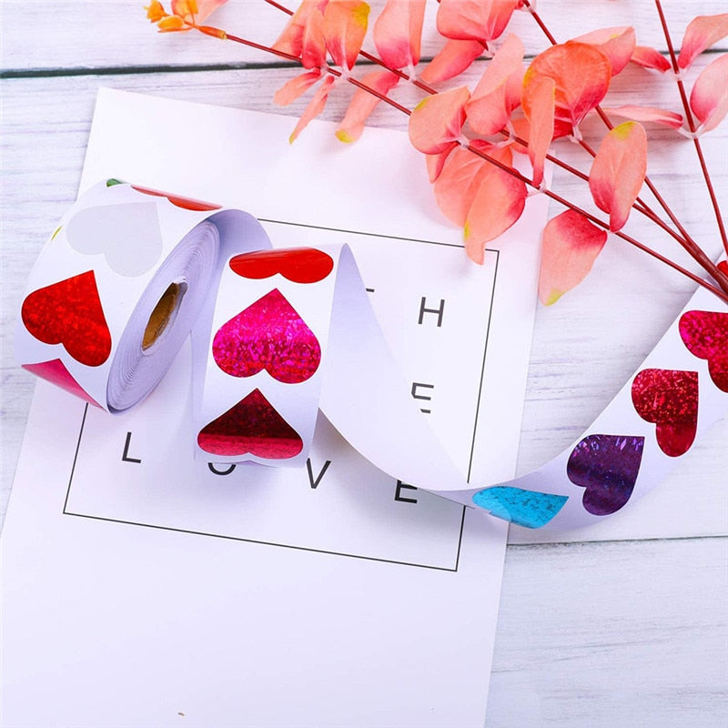 500pcs Heart Shape Labels Valentine&