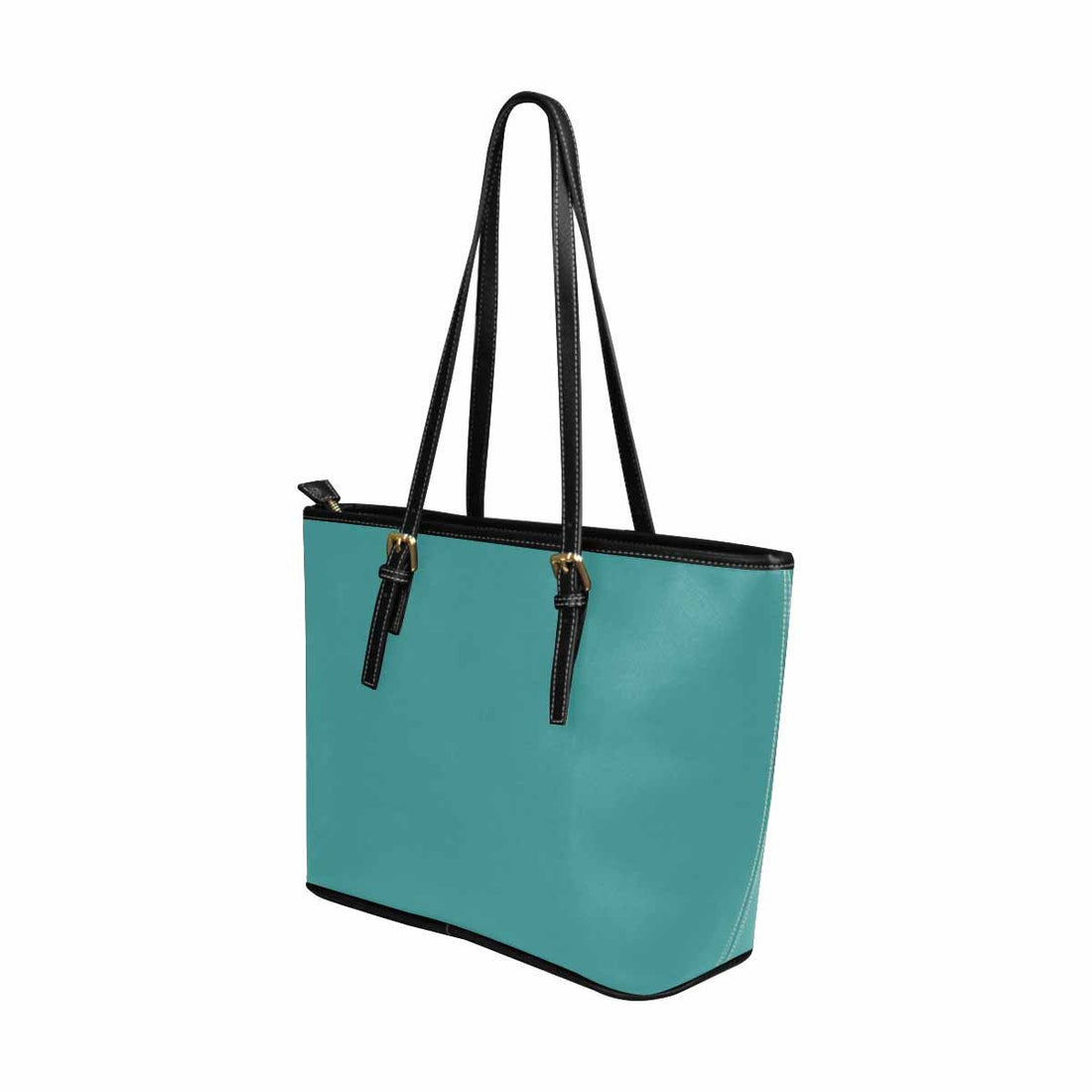 Large Leather Tote Shoulder Bag - Mint Blue