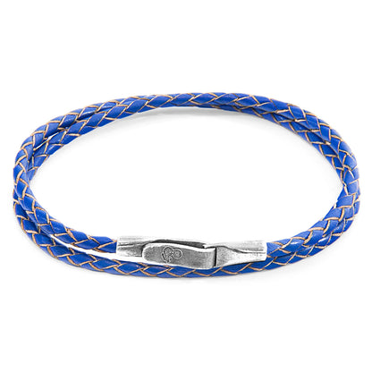 Royal Blue Liverpool Silver &amp; Leather Bracelet