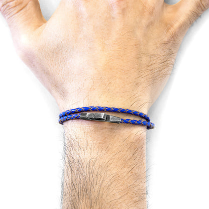 Royal Blue Liverpool Silver &amp; Leather Bracelet