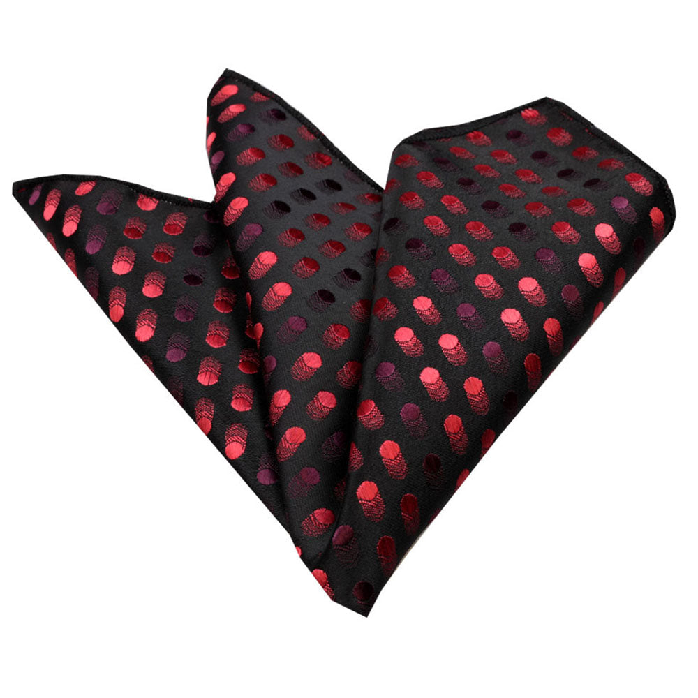 Red Black Mens Pocket Square - Premium Silk Handkerchiefs for Suits