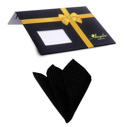 Black white Mens Pocket Square - Premium Silk Handkerchiefs for Suits