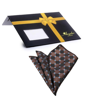 Brown Black Mens Pocket Square - Premium Silk Handkerchiefs for Suits