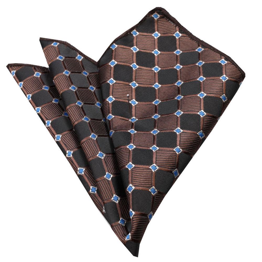 Brown Black Mens Pocket Square - Premium Silk Handkerchiefs for Suits