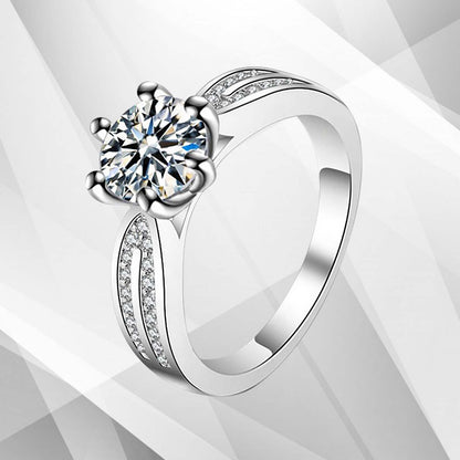 2.88Ct Round-Cut CZ Diamond Solitaire Bridal Engagement Ring 18K White