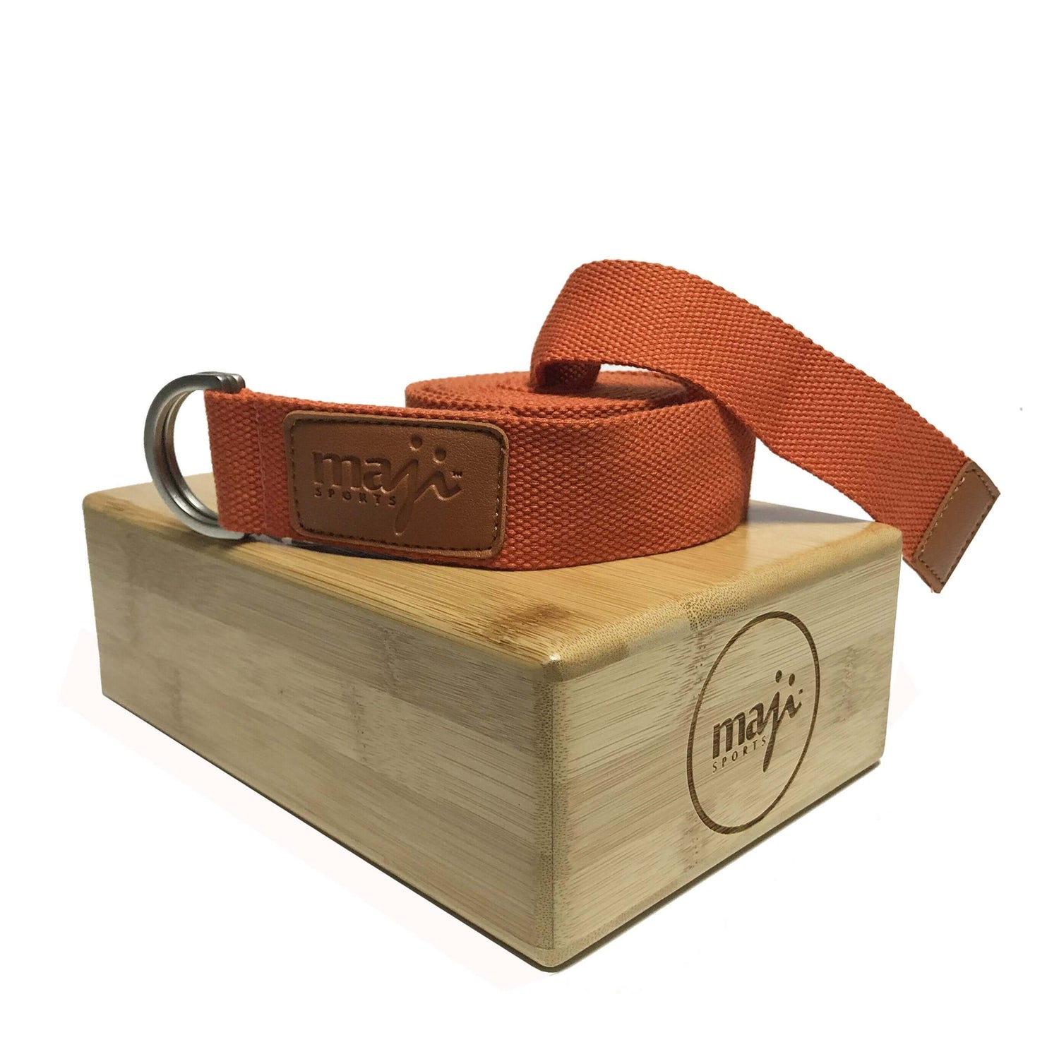 Bamboo Yoga Block &amp; Strap Combo