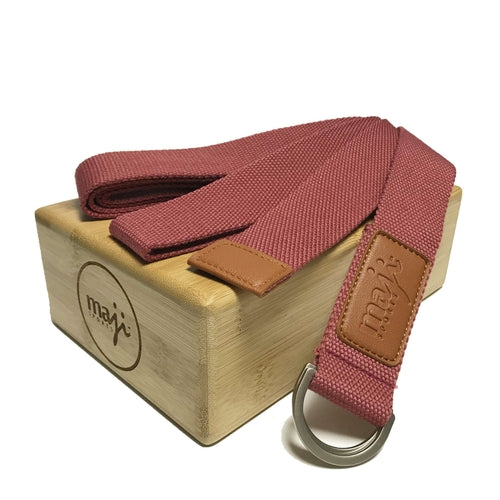 Bamboo Yoga Block &amp; Strap Combo