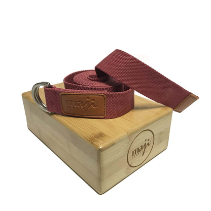 Bamboo Yoga Block &amp; Strap Combo