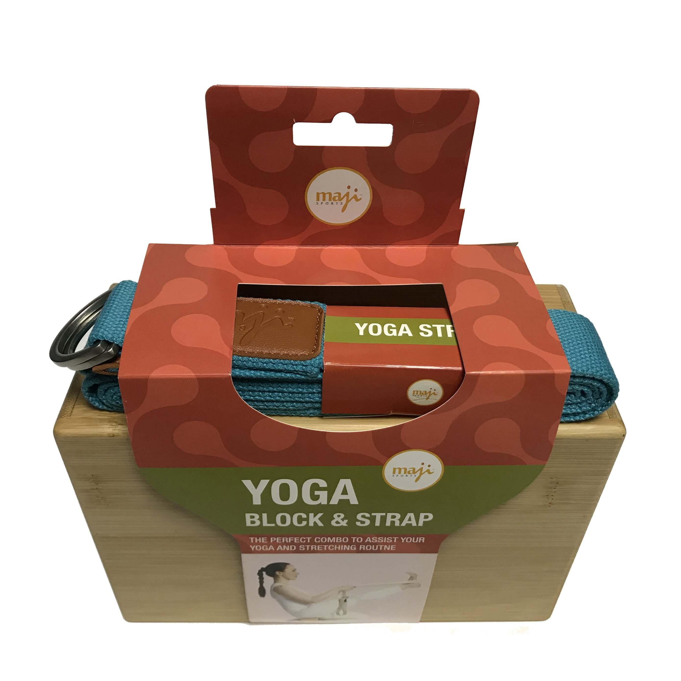 Bamboo Yoga Block &amp; Strap Combo