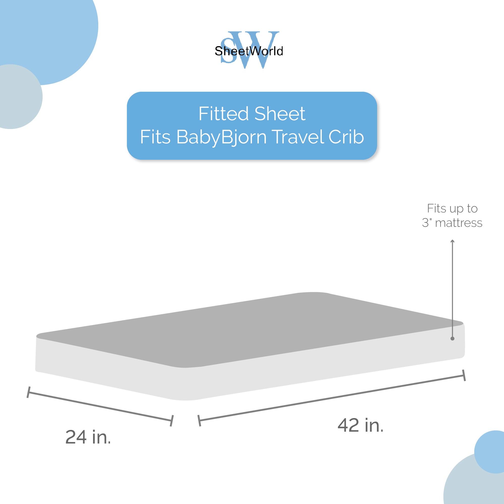 SheetWorld Fitted Playard Sheet Fits BabyBjorn Travel Crib - 100%