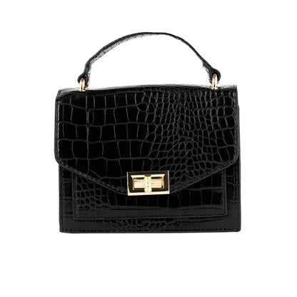 black multi strap mini clutch sling bag