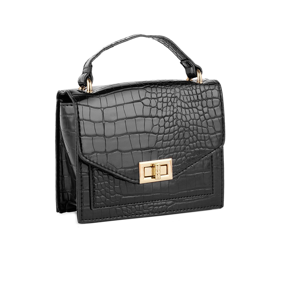 black multi strap mini clutch sling bag