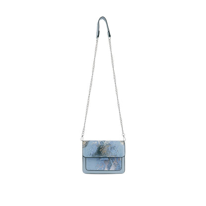 Blue Reptile Print Sling Bag