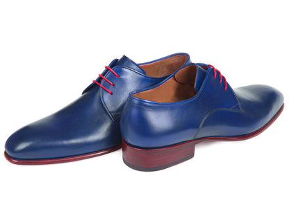 Paul Parkman Blue Hand Painted Derby Shoes (ID