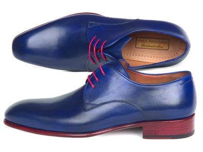 Paul Parkman Blue Hand Painted Derby Shoes (ID