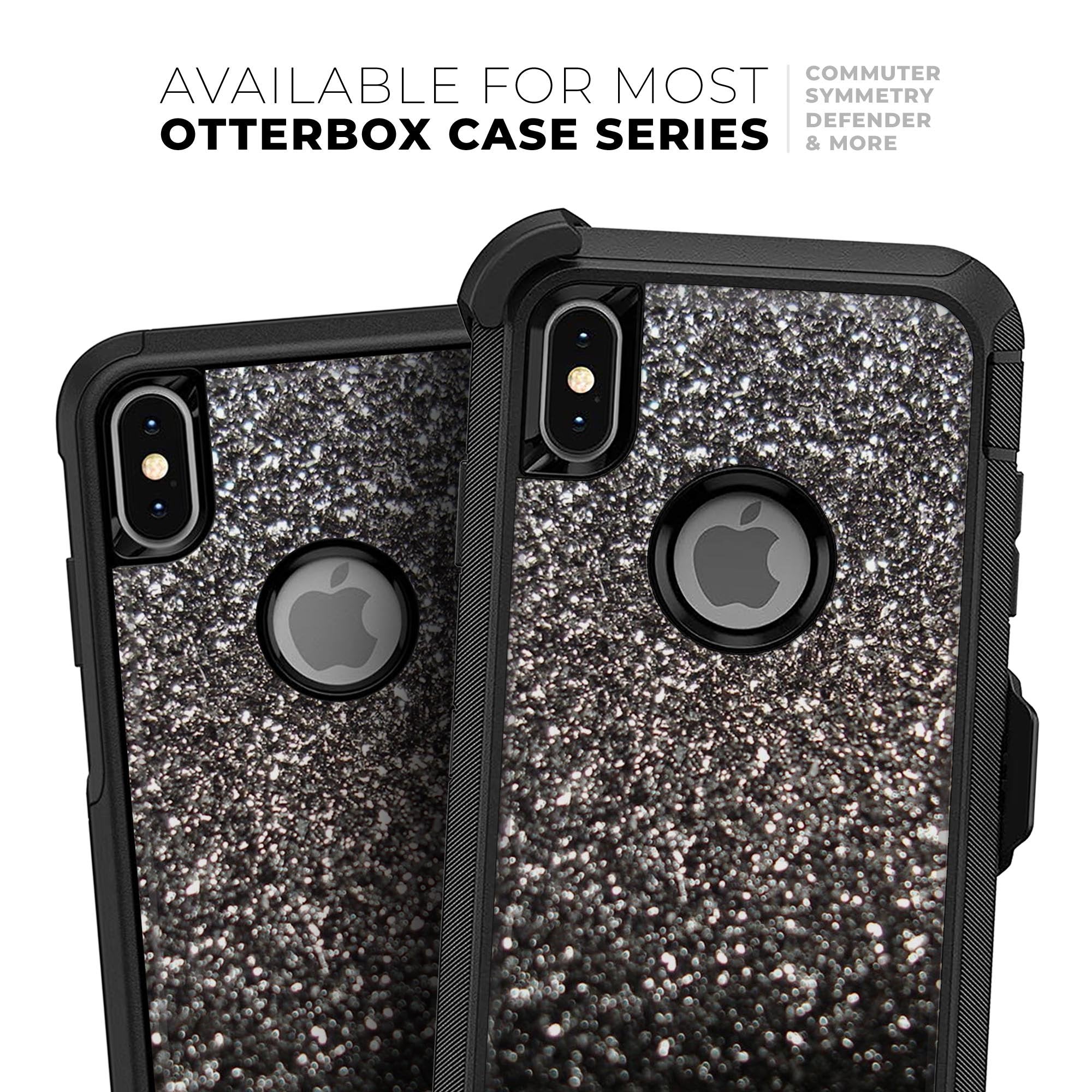 Black Unfocused Sparkle - Skin Kit for the iPhone OtterBox Cases