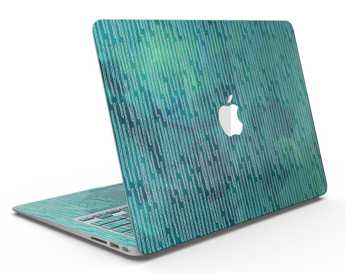 Blue-Green Watercolor Squiggles - MacBook Air Skin Kit