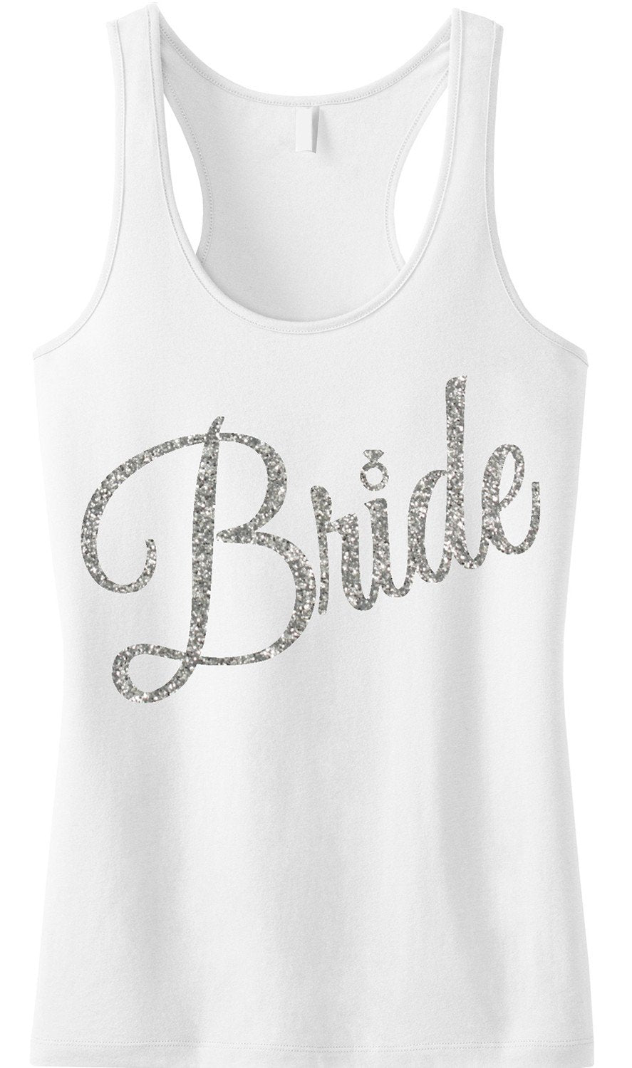 BRIDE Silver Glitter Cursive Tank Top