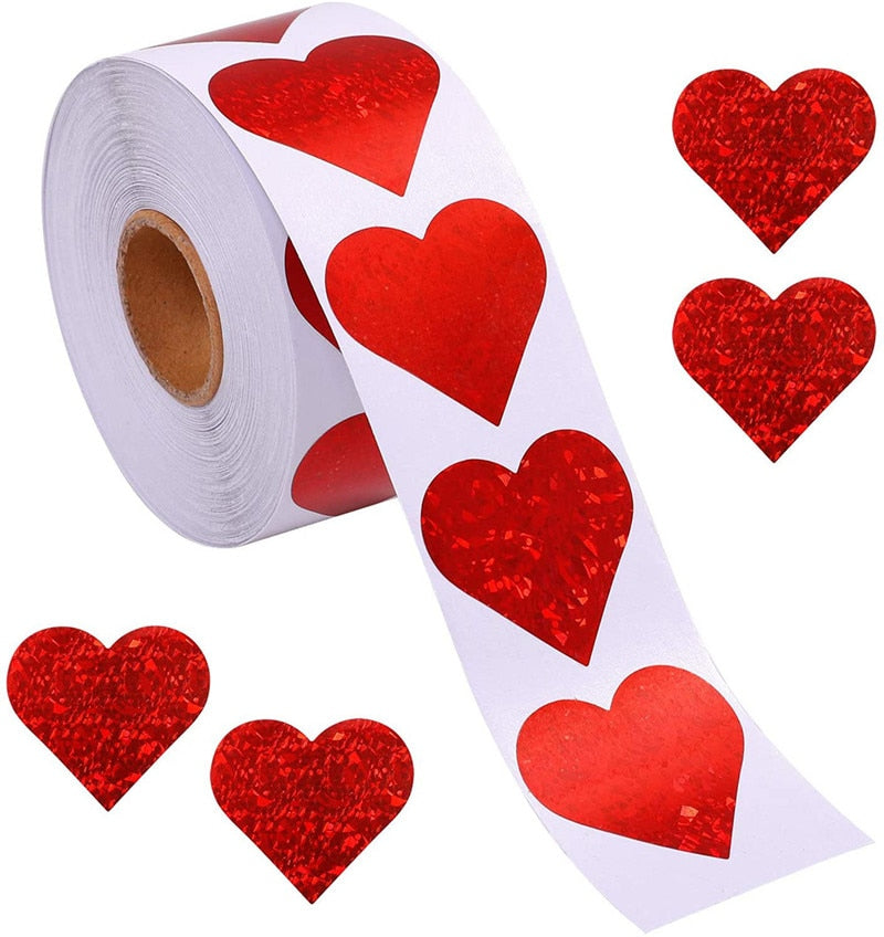 500pcs Heart Shape Labels Valentine&