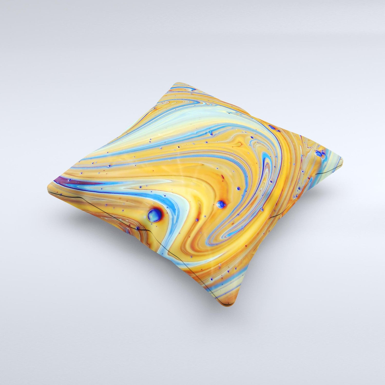 Colorful Wet Paint Mixture ink-Fuzed Decorative Throw Pillow