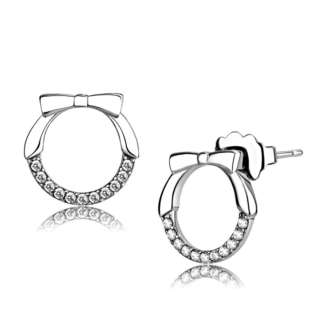 Women Stainless Steel Cubic Zirconia Earrings