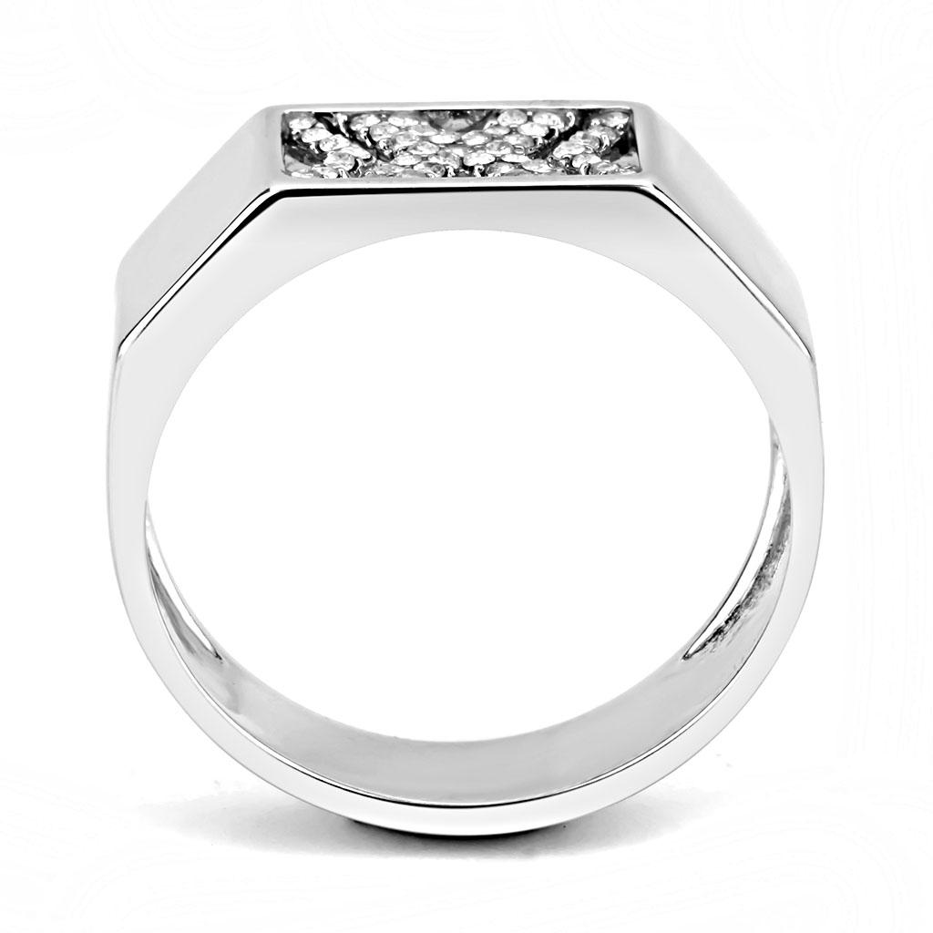 DA285 - High polished (no plating) Stainless Steel Ring with AAA Grade