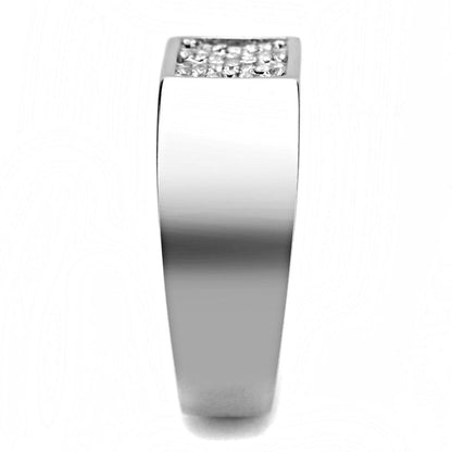 DA285 - High polished (no plating) Stainless Steel Ring with AAA Grade