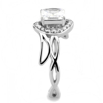 DA357 - High polished (no plating) Stainless Steel Ring with AAA Grade