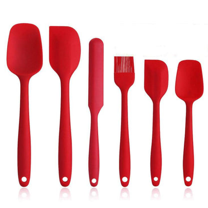 6 Pcs Spatula Sets BPA Free Silicone Scrapers Spoon Non-Stick Silica Cake BBQ Heat Resistant Flexible Scraping Baking Tools