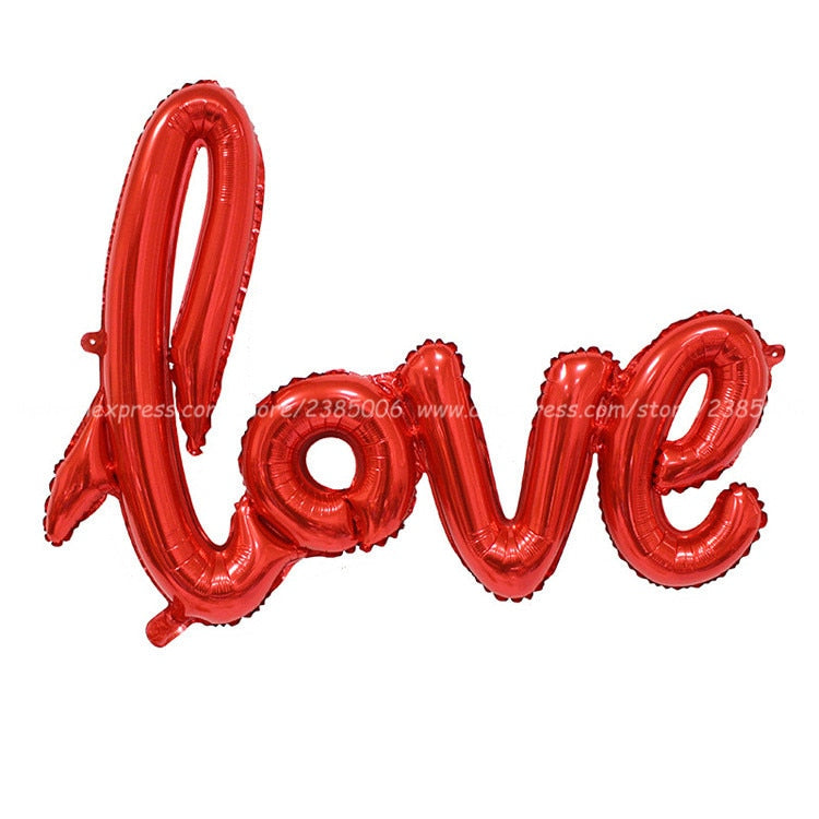 Ligatures Love Letter Foil Balloon Anniversary Wedding Valentines Birthday Party Decoration Champagne Cup Photo Props