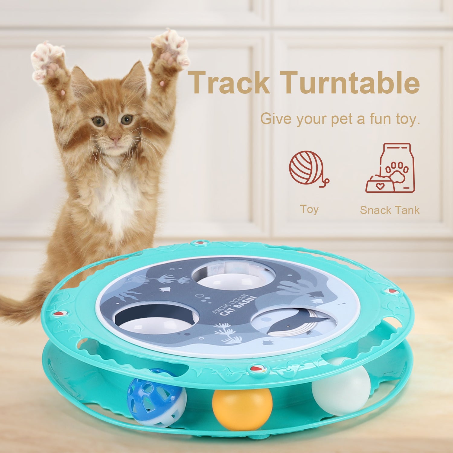 New Interactive Cat Ball Electric Toy 360 Degree Rotation Non-Slip Cat Turntable Toy