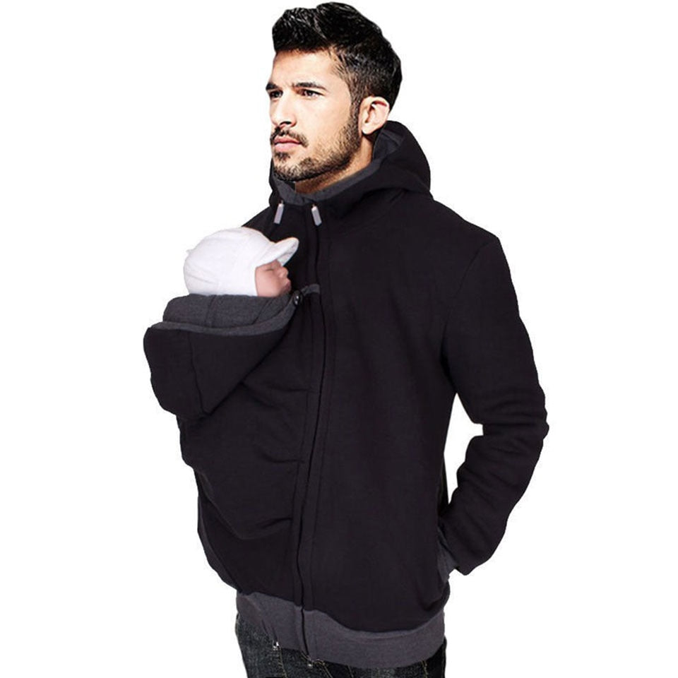 Winter Dad&amp;Mom Baby Carrier Hoodies O-Neck Maternity Baby Hoodies Pregnant Causal Zipper Hooded Outerwear For Women/Men Clothes