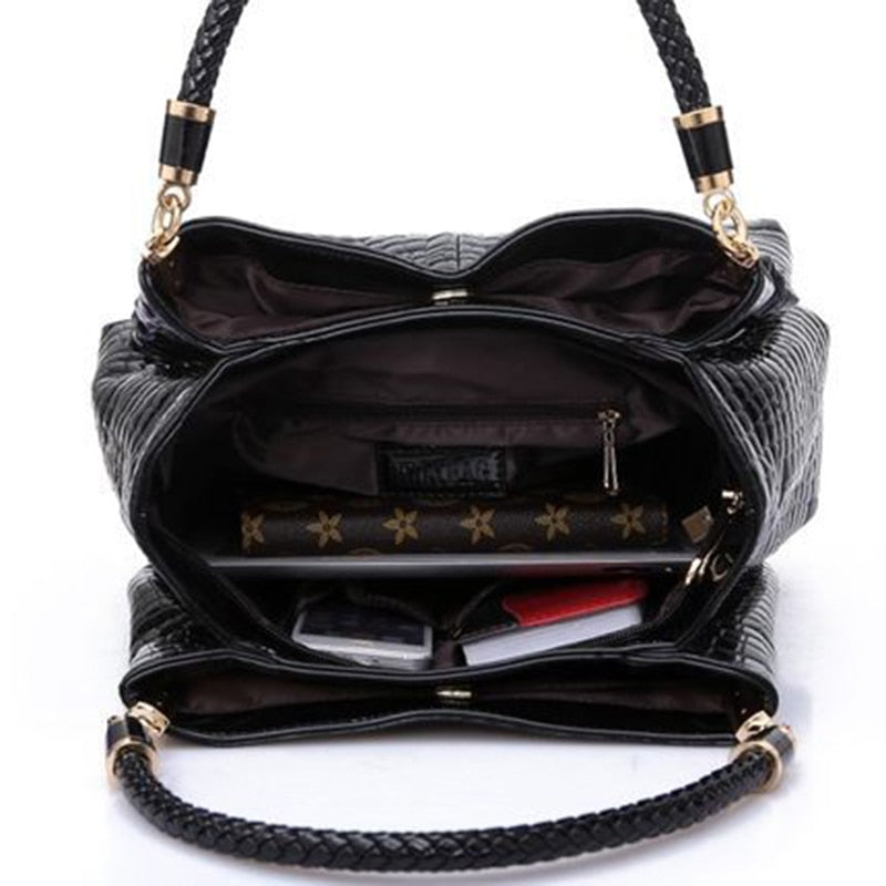 Women Leather Handbags  Luxury Ladies Hand Bags Purse Fashion Shoulder Bags Bolsa Sac Crocodile