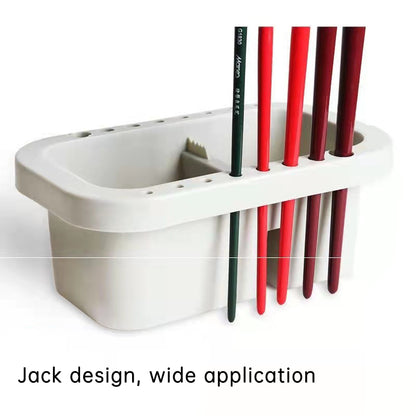 Multifunction Brush Basin Holder and Organizer Kit Paint Brush Basin with Tray Palette Lid for Oil Painting