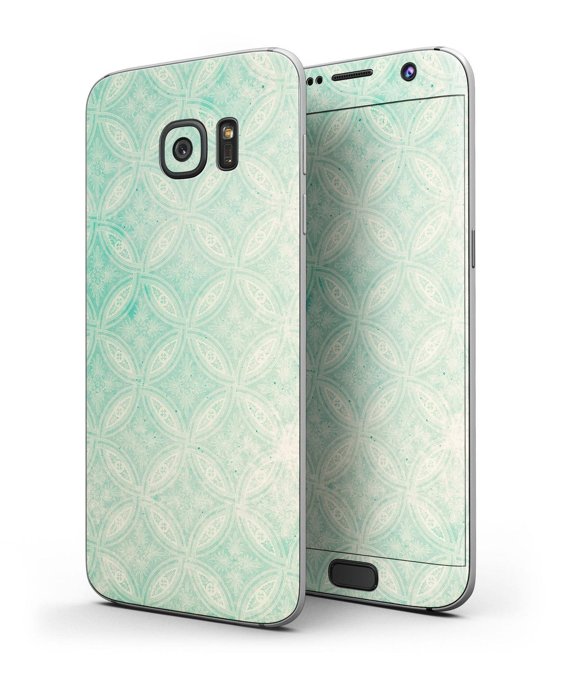 Faded Teal Overlapping Circles - Full Body Skin-Kit for the Samsung