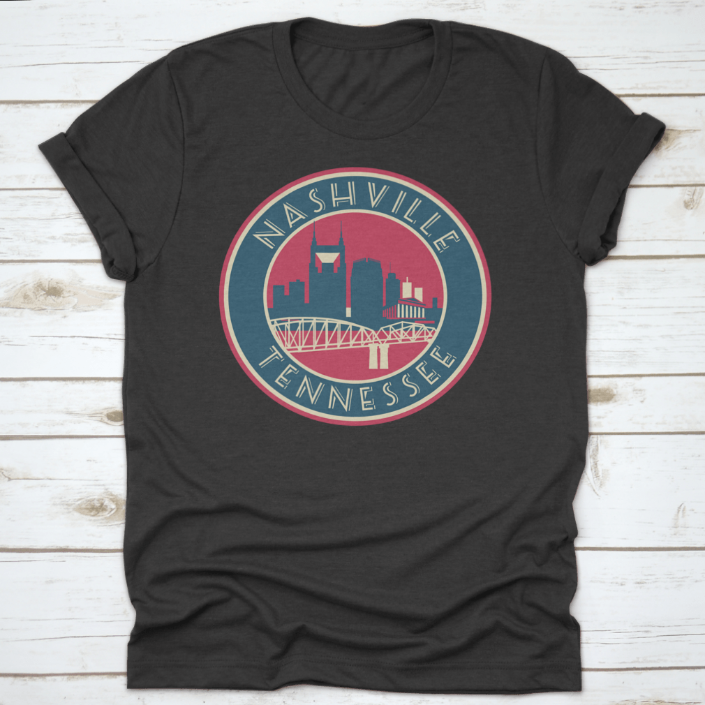 Nashville Tennessee Skyline Logo Stijl Vector Illustratie Shirt